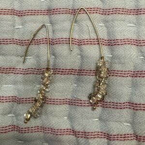 Anthropologie Gold Crystal Drop Earrings